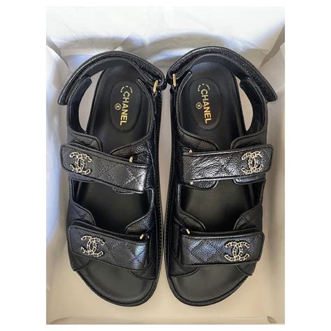 chanel dad sandals leather mules|chanel dad sandals price.